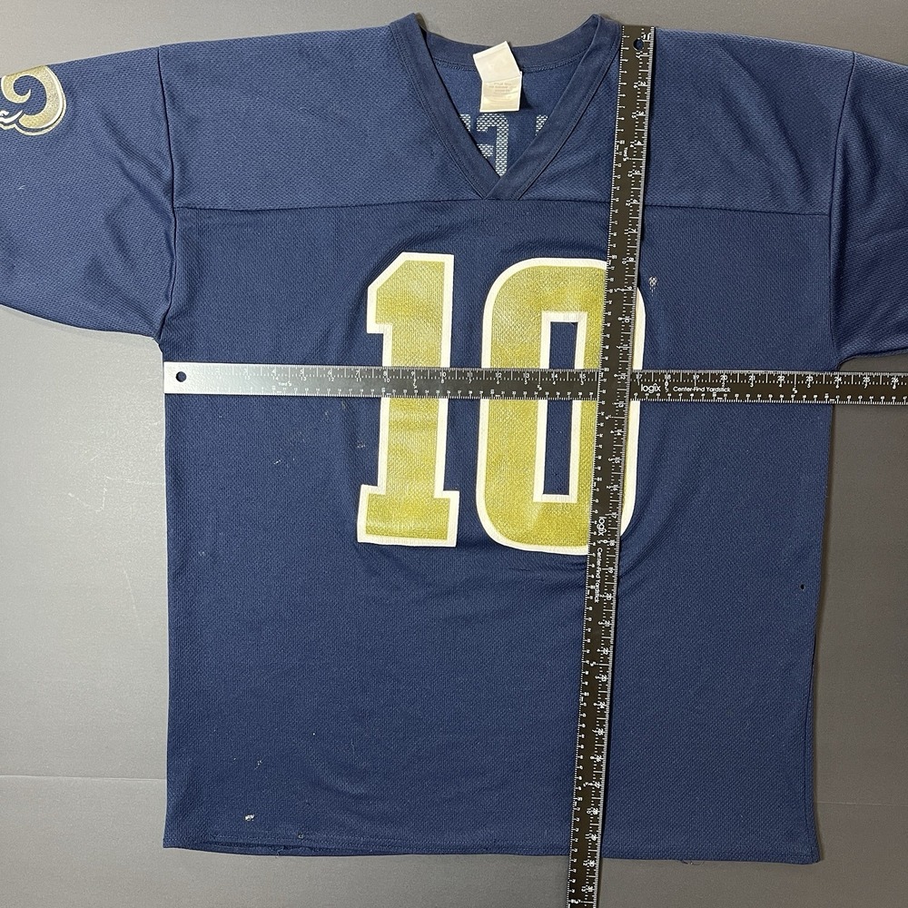 Vintage St Louis Rams Jersey Mens Large NFL Football Marc Bulger #10 - Picture 5 of 9
